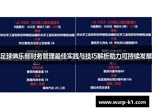 足球俱乐部财务管理最佳实践与技巧解析助力可持续发展